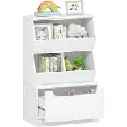 Kids Toy Storage Organizer Bookshelf Bookcase Drawer Children Open Cubby Room