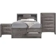 Picket House Furnishings Madison King 3 Piece Bedroom Set in Gray