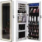 Lvsomt LED Mirror Jewelry Cabinet