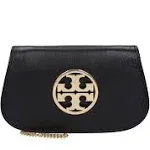 Reva Clutch - Tory Burch - Leather - Black