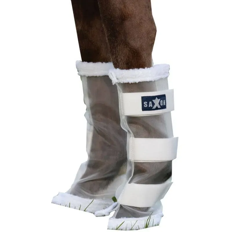 Saxon. Fly Leg Wraps for Horses (Set of 4) White One-Size