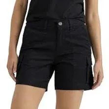 NWT Lee® Women&#039;s Mid Rise Comfort Waist Cargo Short Size 16M New 5&#034; Inseam Pansy