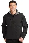 Port Authority J790 Glacier Soft Shell Jacket - Black/ Chrome, 2XL