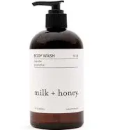 milk + honey Gentle Body Wash, No. 08, with Lavender, and Eucalyptus, Body Wash for Women and Men, 12 Oz