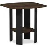 Brown End Table Small 2 Tier Shelf Storage Living Room Modern Stand Furniture US