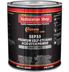 Custom Shop Self Etching Acid Etch Primer, 1 Quart Gray- Ready to Spray Paint