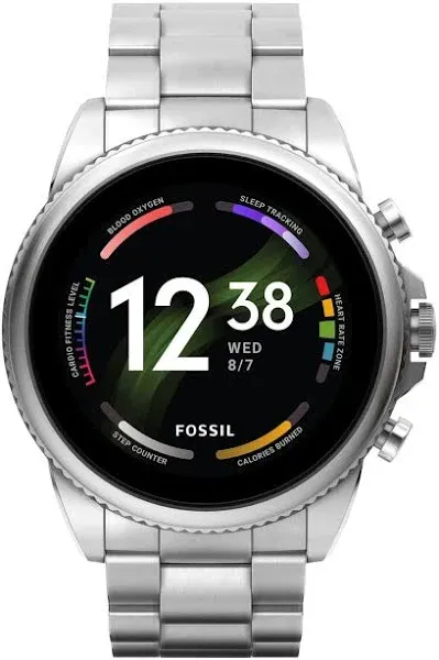 Fossil Men's Gen 6 44mm Stainless Steel Touchscreen Smart Watch