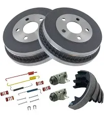 Rear Brake Drums Shoes Hardware &amp; Wheel Cylinders Kit Set for Ford Mercury New