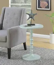 Convenience Concepts Palm Beach Spindle Table, Sea Foam