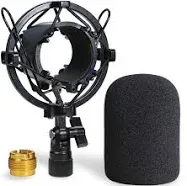 SUNMON AT2020 Mic Shock Mount and Foam Windscreen For Audio Technica AT2020 Microphone