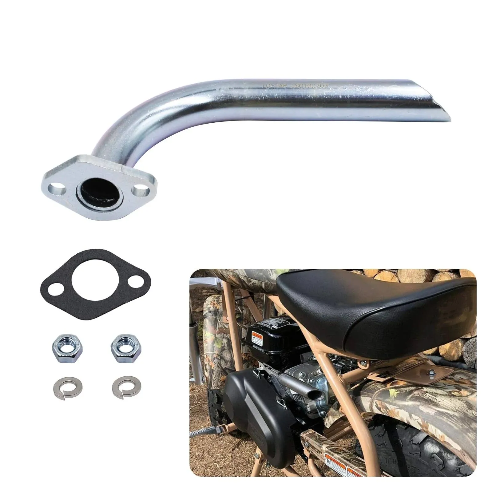 YHB Exhaust Straight Pipe for Coleman CT200U-EX CT200-EX Minibike Custom Header - Exhaust Pipe,Exhaust Header Pipe