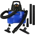 Koblenz WD-6 L212 Portable Wet-Dry Vacuum, 6 Gallon Tank, Black+Blue