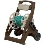 Suncast Hosemobile Garden Hose Reel Cart - Lightweight Portable Garden Cart with Wheels, Crank Handle, and Storage Tray for Gardening Accessories - 225' Hose Capacity - Mocha