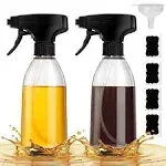 GMISUN Oil Sprayer for Cooking, 2 Pack Olive Oil Spray Bottle, 10oz Food Grade Plastic Oil Spritzer Mister, Refillable O