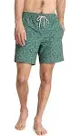 Men's Fair Harbor The Bayberry Swim Trunks Small Green Mini Floral