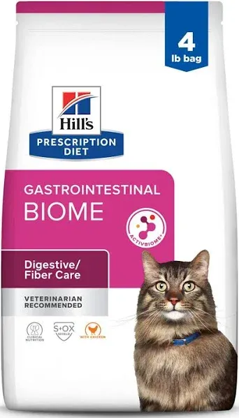 Hill&#039;s Gastrointestin<wbr/>al Biome Chicken Dry Cat Food - 4 lb bag