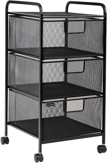 Mind Reader 3 Drawer Mesh Rolling Cart