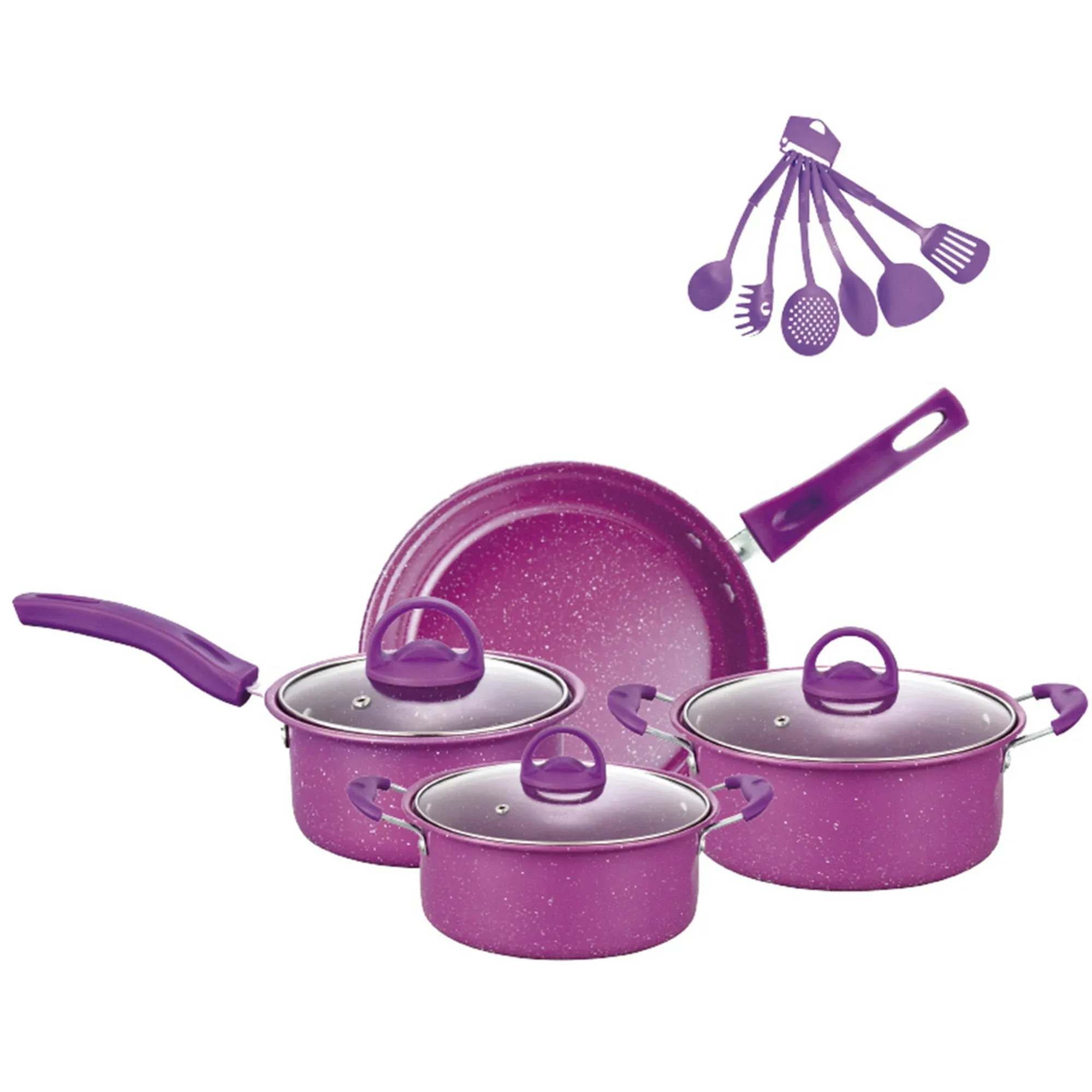 Anself Small Non-Stick 13 Piece Kitchenware Pots & Pans Non-Stick Cookware Set ...