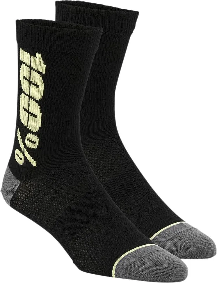 100% Rhythm Merino Socks (Black/Yellow) (S/M)