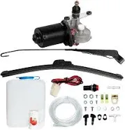 Boine Electric Utv Windshield Wiper Kit with12V Electric Motor Washer Pump