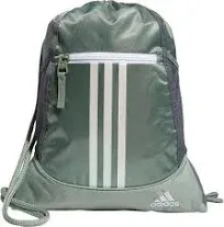 Adidas Alliance II Sackpack Bag Jersey Grey Lime Green Drawstring Zip New