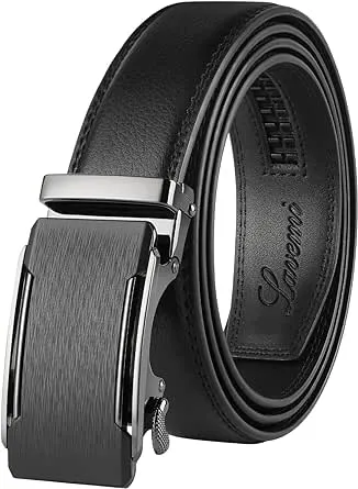 Lavemi Men's Real Leather Ratchet Dress Casual Belt, Cut to Exact Fit,Elegant Gift Box