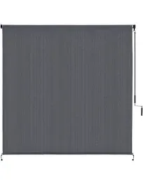 Voticky Exterior Outdoor Cordless Roller Shade Patio Sun Shade Roll Up Blind 8'X8' Gray