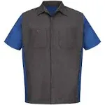 Red Kap Men&#039;s Short Sleeve Two-Tone Crew Shirt