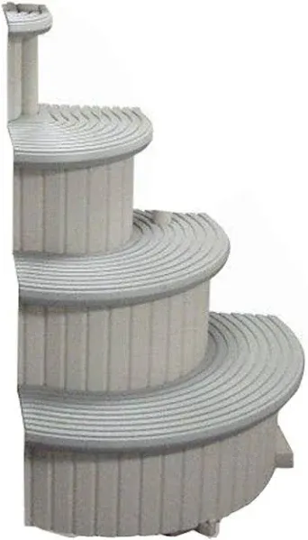 Confer CCX-ADD 4-Step Above Ground Swimming Pool Entry Steps Curved Add-on, Gray