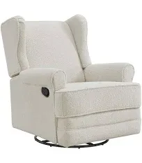 Oxford Baby Teegan Swivel Rocker / Recliner Boucle White