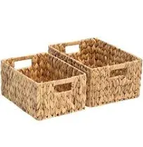 FairyHaus Wicker Baskets 15x11x7&#034; &amp; 13.4x9.5x6.5&#034;, 2 Pack Handmade Big Wicker 