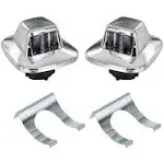 HERCOO License Plate Lights Lamp Lens Chrome Housing Compatible with 1987 to 199