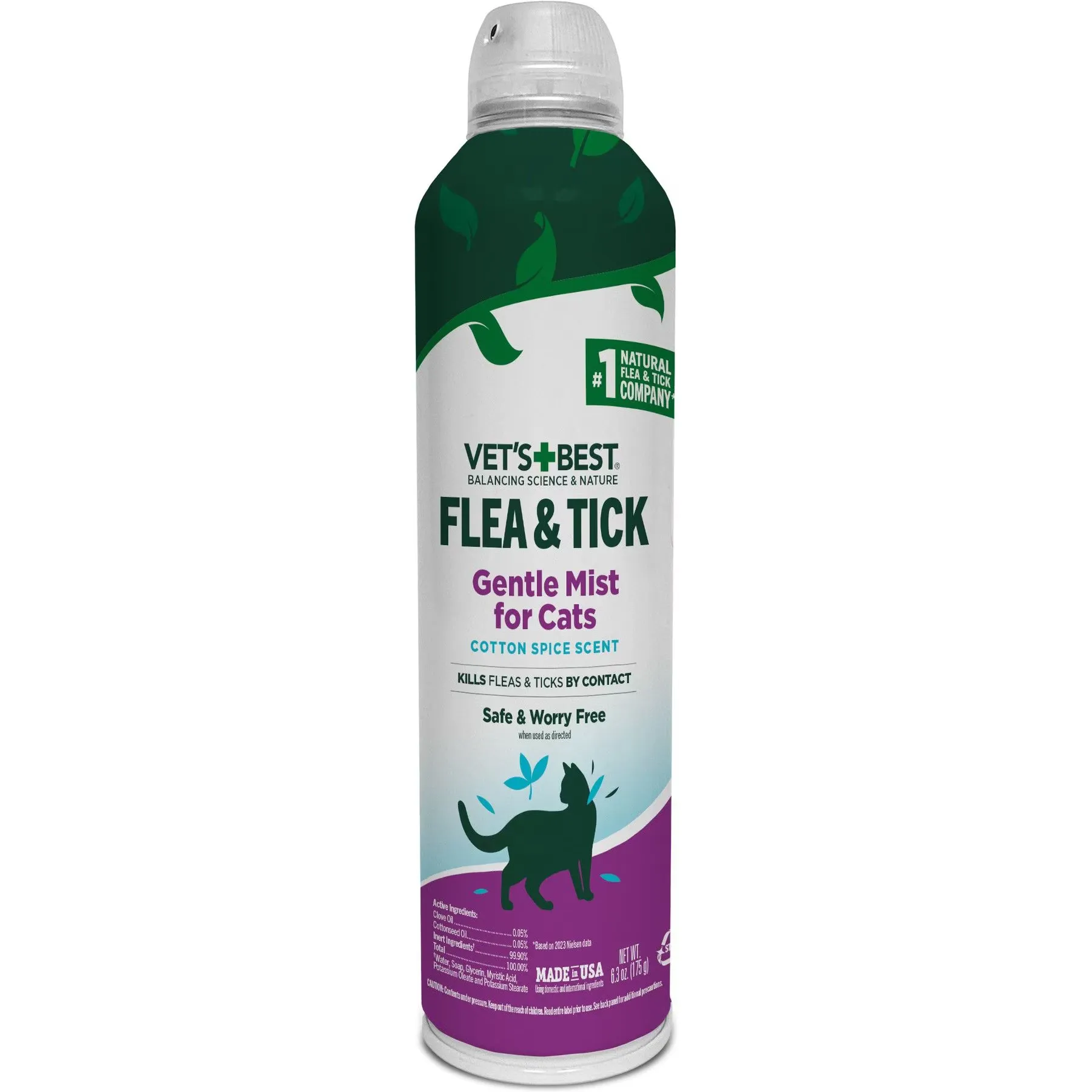 Vet's Best Flea & Tick Gentle Mist for Cats (Cotton Spice Scent)