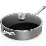 Ninja Foodi NeverStick Premium Nest System 5-Quart Saute Pan with Glass Lid