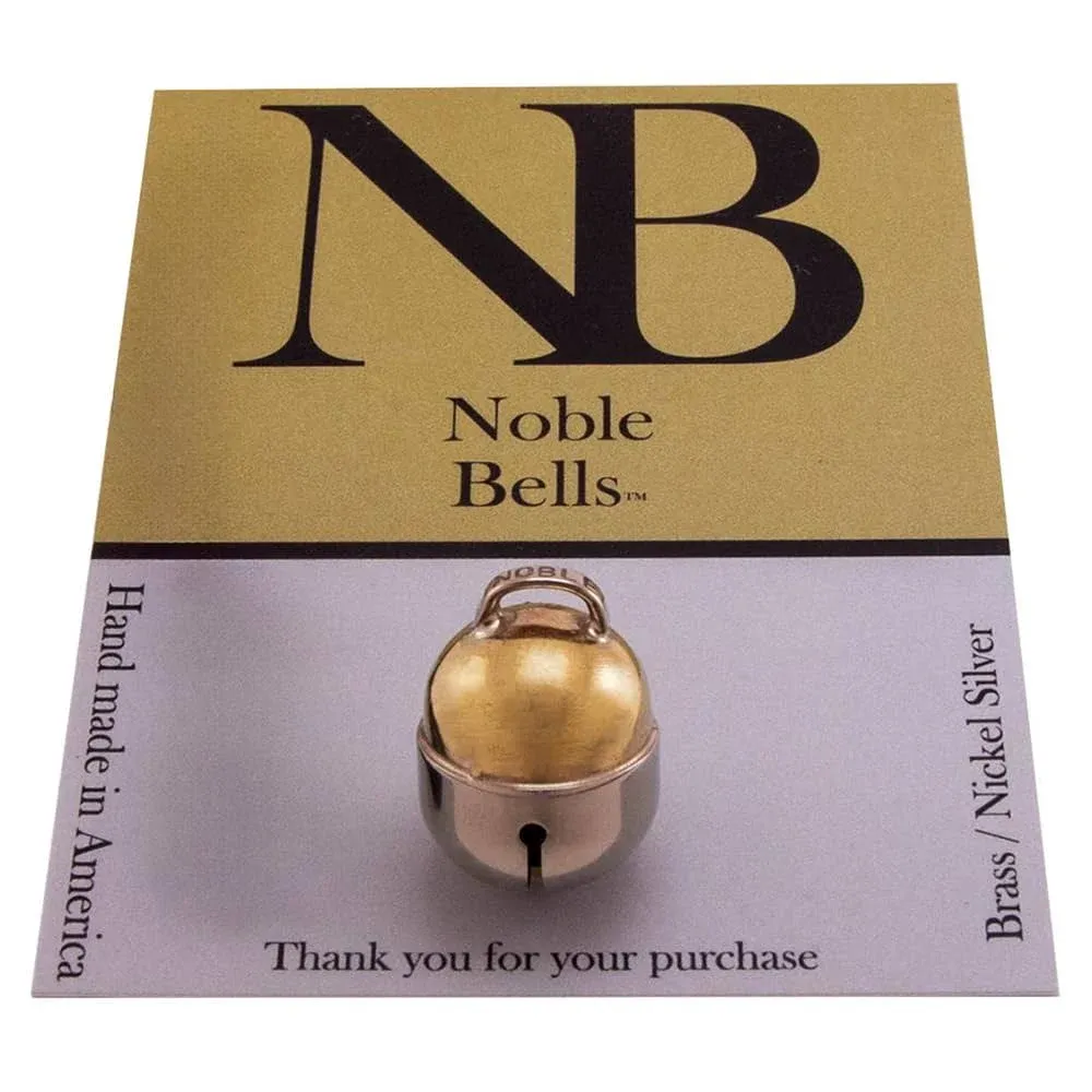 Noble Bells Handmade in USA, Extra Loud Multifaceted Clacker, Collar Bell for Cats and Dogs, Premium Brass and Nickel Silver