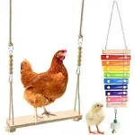 Chicken Swing Toys and Chicken Toys Xylophone, 2pcs Chicken Toys for Poultry Run Rooster Hens Chicks Pet Parrots Macaw Entertainment Stress Relief for Birds