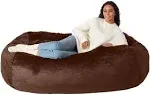 Amazon Basics Memory Foam Filled Bean Bag Lounger with Microfiber Cover, 6 ft, Black, Solid