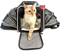 Wigzi Expandable Pet Travel Carrier for Cats, Small Dogs and Pets Up to 20lbs