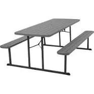 Folding Picnic Table, Gray