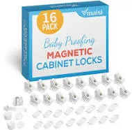 16 Pack Child Safety Magnetic Cabinet Locks - Vmaisi Children Proof Standard 