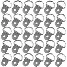 30 Pack Small Steel D-Ring Tie Downs, D Rings Anchor Lashing Ring for Loads on Case Truck Cargo Trailers RV Boats, Black