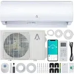 9000 BTU Smart Air Conditioner System, 19 Seer2 Split Inverter Ac with Pre-Charged Heat Pump & Installation Kit, WiFi and Remote Control, Cools Rooms Up to 450 Sq. Ft, 115V, White