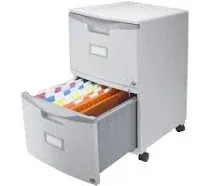 Storex Industries 2 Drawer Mobile File Cabinet with Lock