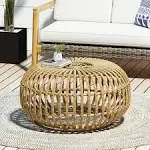 Ottawa Wicker Coffee Table by Christopher Knight Home - Light Brown