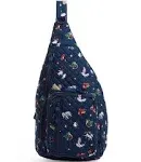 NWT Vera Bradley sling backpack in snow globe motifs holiday travel bag RTP $65