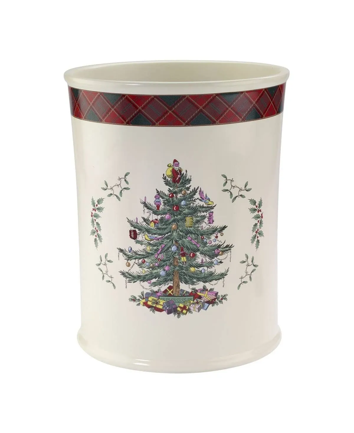 Spode Christmas Tree Tartan Collection Wastebasket - Multi