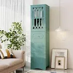 Merax Tall Storgae Cabinet Linen Tower with Adjustable Shelf, Drawer and Door, Freestanding Cupboard for Home, Kitchen or Living Room