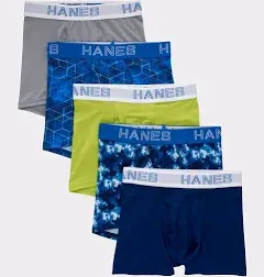 Hanes Boys' X-Temp Stretch Boxer Briefs (5-Pack)