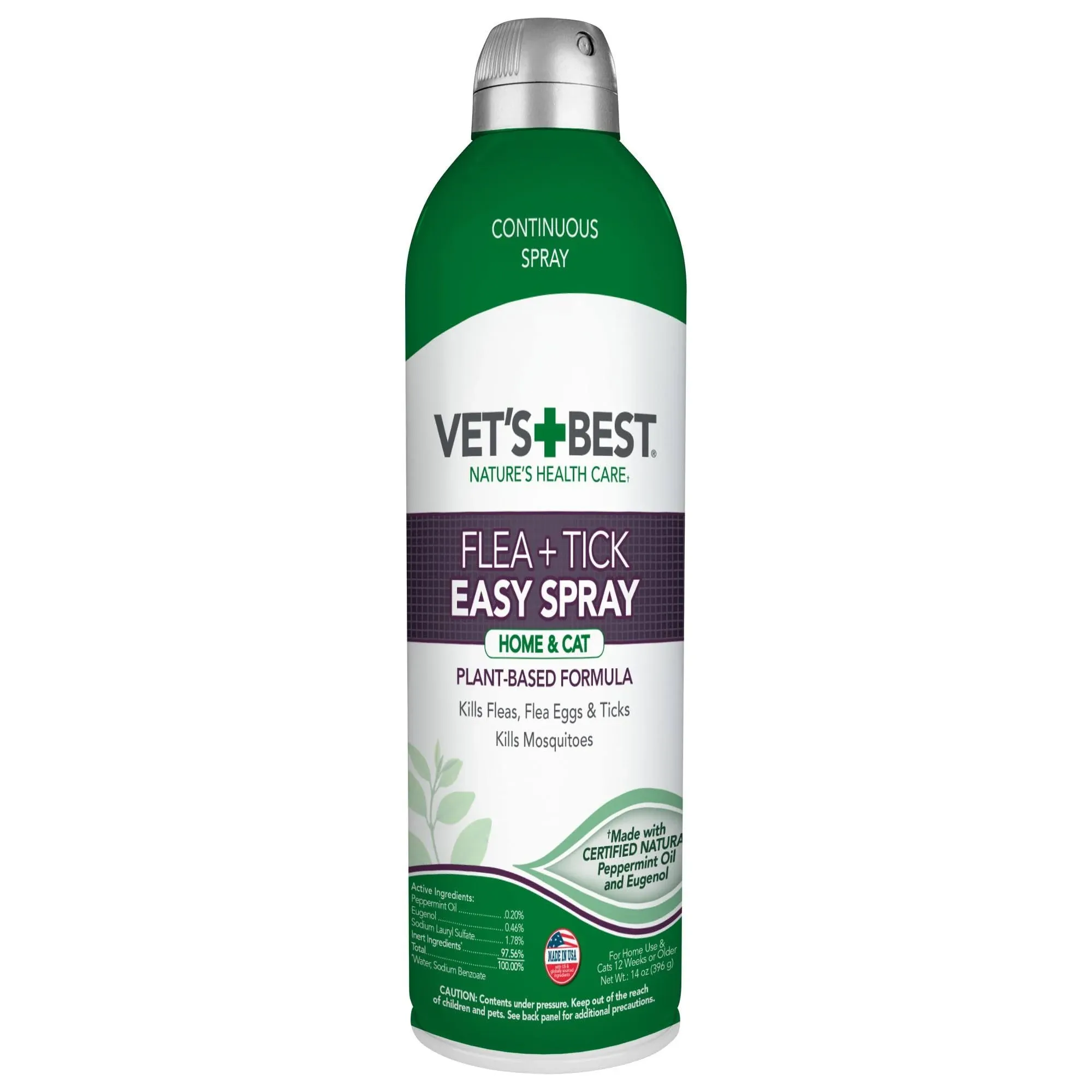 Vet's Best Flea & Tick Easy Spray for Home & Cat - 14 oz