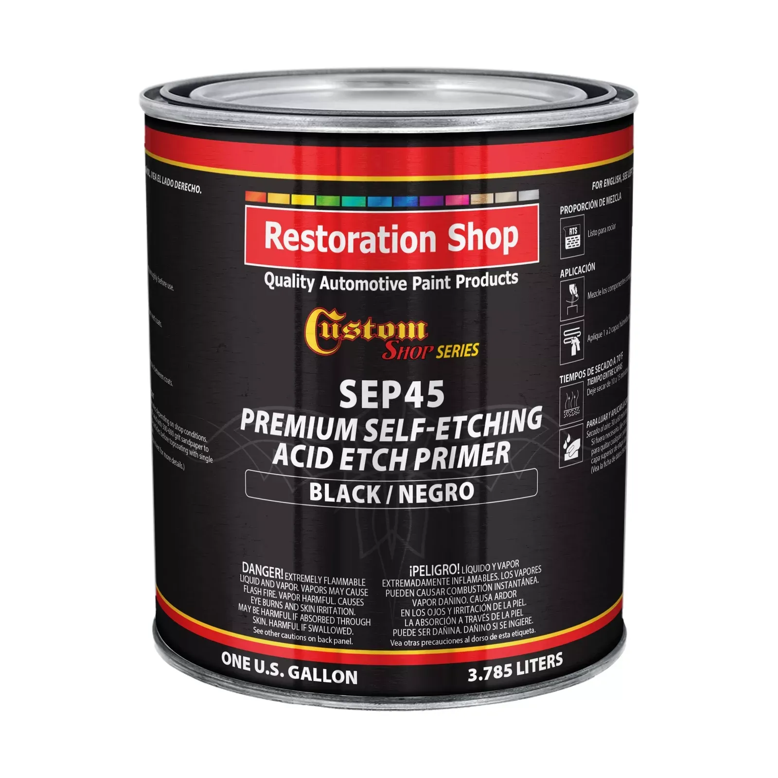 Custom Shop Self Etching Acid Etch Primer, 1 Gallon Black- Ready to Spray Paint